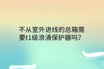 不從室外進線的總箱需要t1級浪涌保護器嗎？