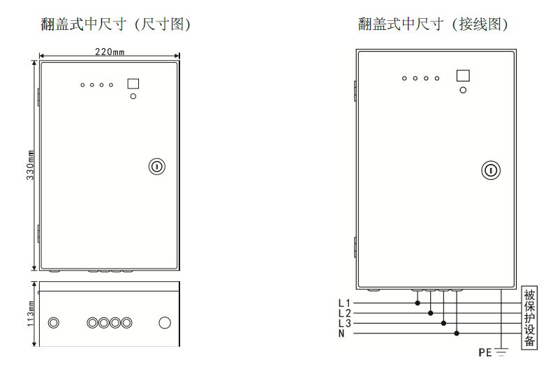 一級交流電源防雷箱(T1 10/350us測試、箱式結構、帶雷電計數狀態指示)